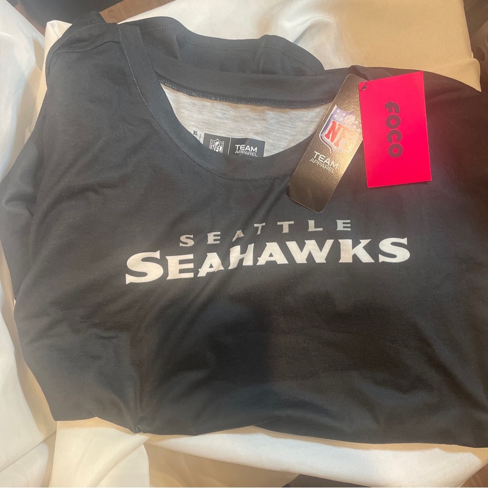 NFL team apparel Seattle Seahawks black xl tee